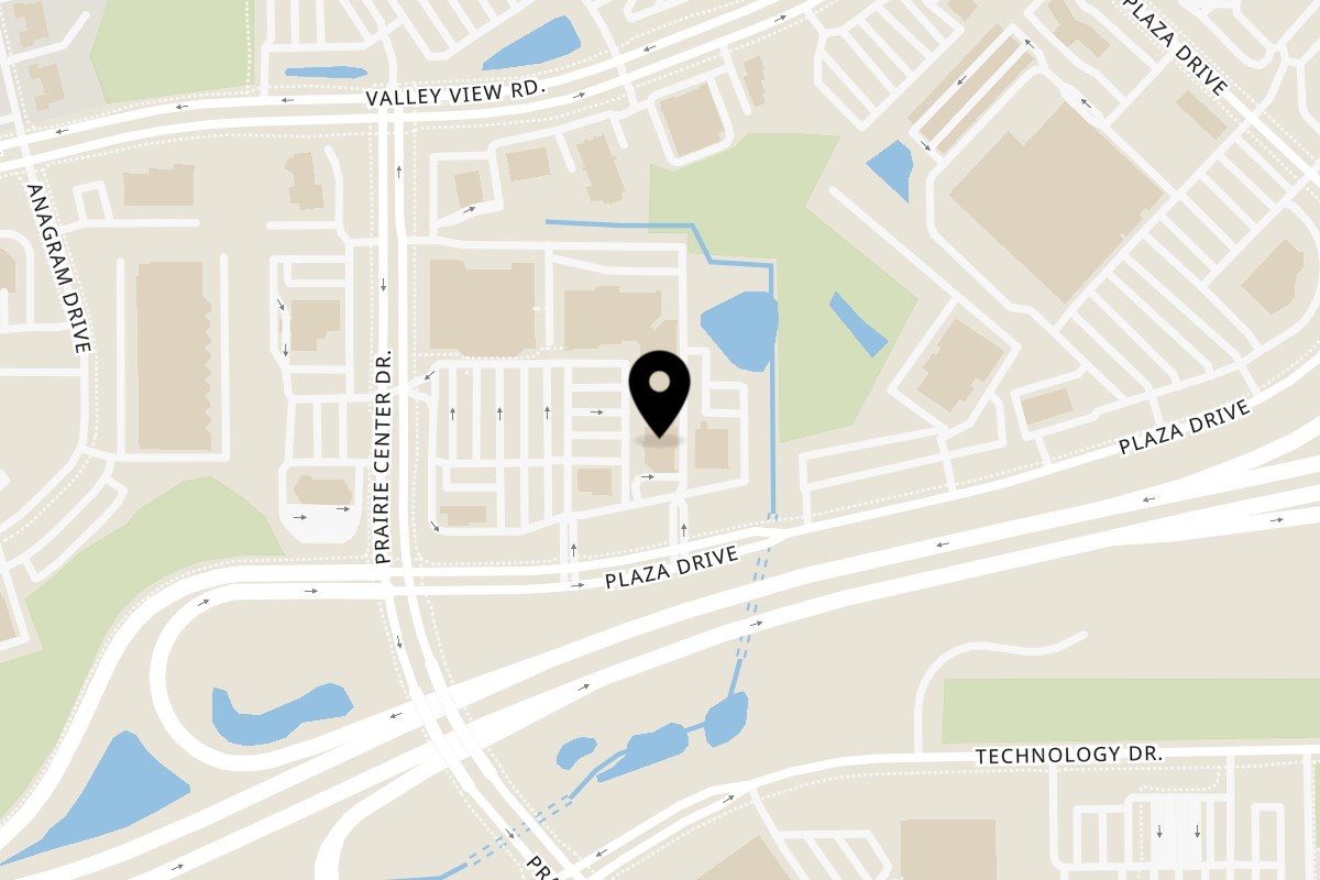 Map showing the location of India Palace on 936 Prairie Center Dr in Eden Prairie